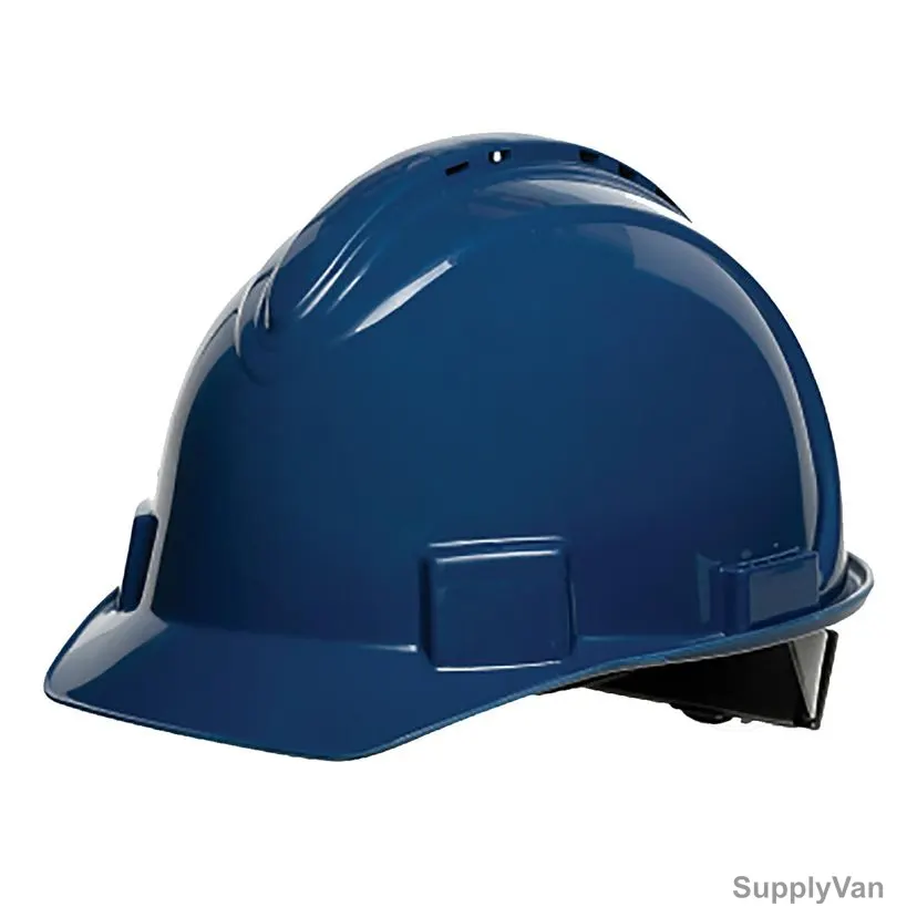 Honeywell Vented Short Brim Hard Hat With 4-Point Ratchet Suspension, NSB11071E, HDPE, Dark Blue — image 1