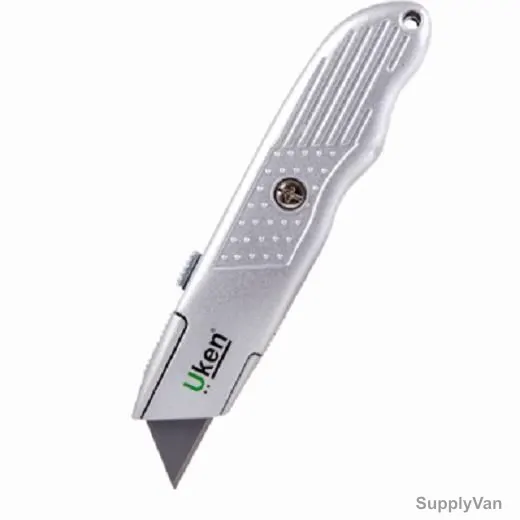 Uken Utility Knife, U6210, Metal, Slip Resistant Grip