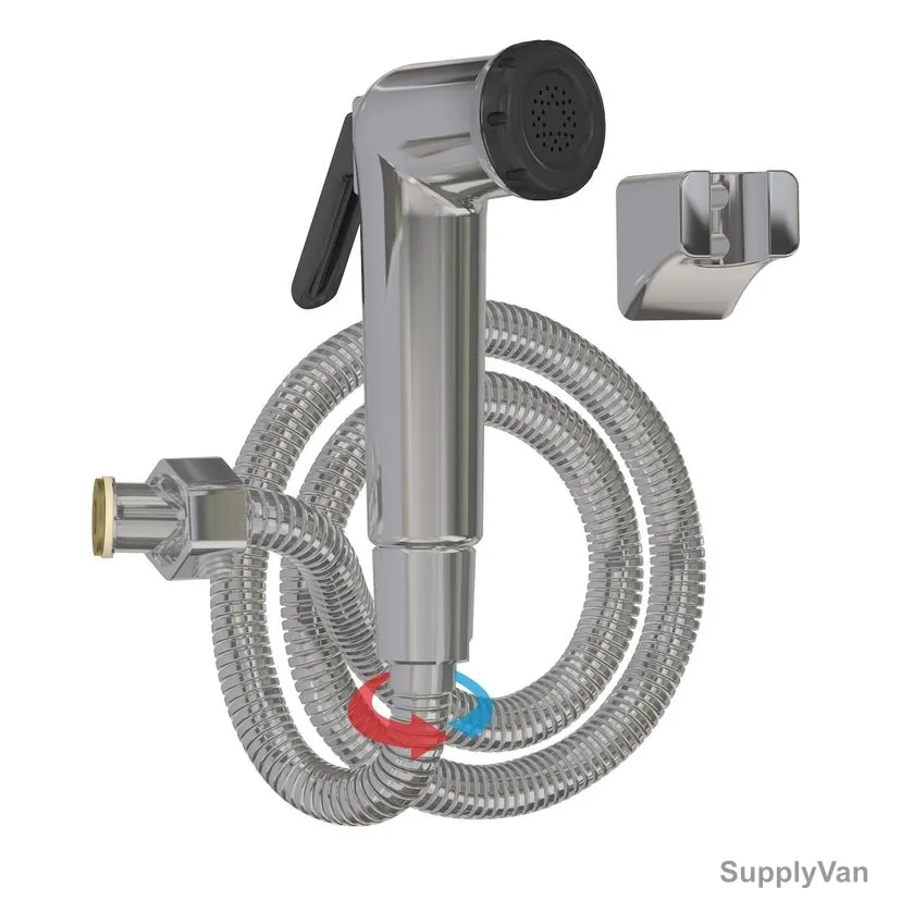 Mega Shut-Off Hand Shower With Spiral Hose, 3029, ABS/Stainless Steel, 1/2 Inch Inlet Size, Chrome