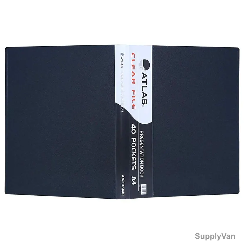 Atlas File Presentation Book, ATCL011, A4, 40 Pockets, Grey