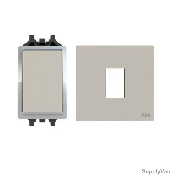 ABB Intermediate Switch With Rocker Switch Frame, AMD11920-DU+AMD5120-DU, Millenium, 1 Gang, 10A, Dune Sand — image 1
