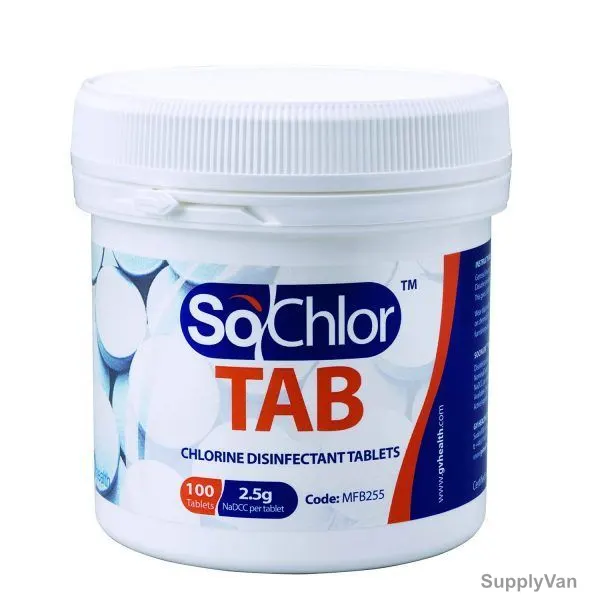 GV Health SoChlor Chlorine Disinfectant Tablets, MFB255, 100 Pcs/Pack