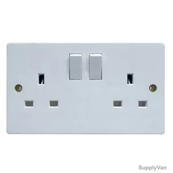 Elite Double Switched Socket, 220-240V, 13A