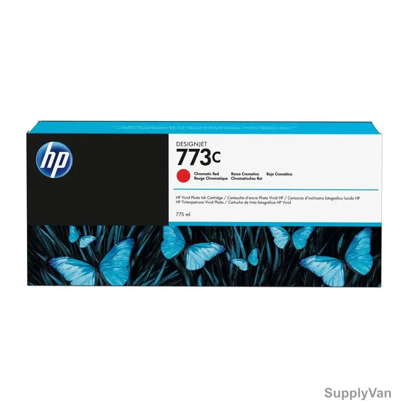 HP DesignJet Ink Cartridge, C1Q38A, 773C, 775ML, Chromatic Red