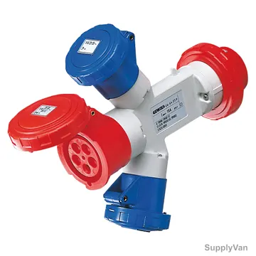Gewiss Multiple Socket Adaptor, GW64062, 32A, 3P+N+E, White-Red