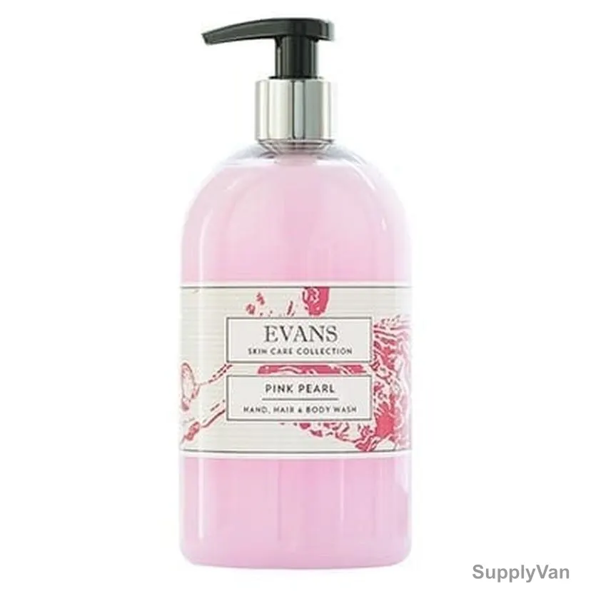 Evans Pink Pearl Hand/Hair and Body Wash, 500ML, 6 Pcs/Pack