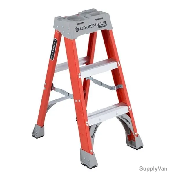 Louisville Step Stool Ladder, FS1503, Fiberglass, 2 Sides, 3 Foot, 136 Kg Weight Capacity  — image 1