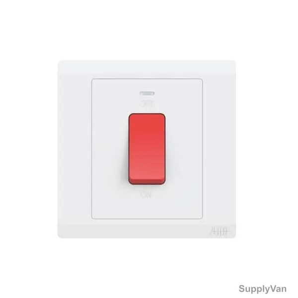 Abb DP Switch With Neon, BL176, Inora, 1 Gang, 1 Way, 32A, White — image 1