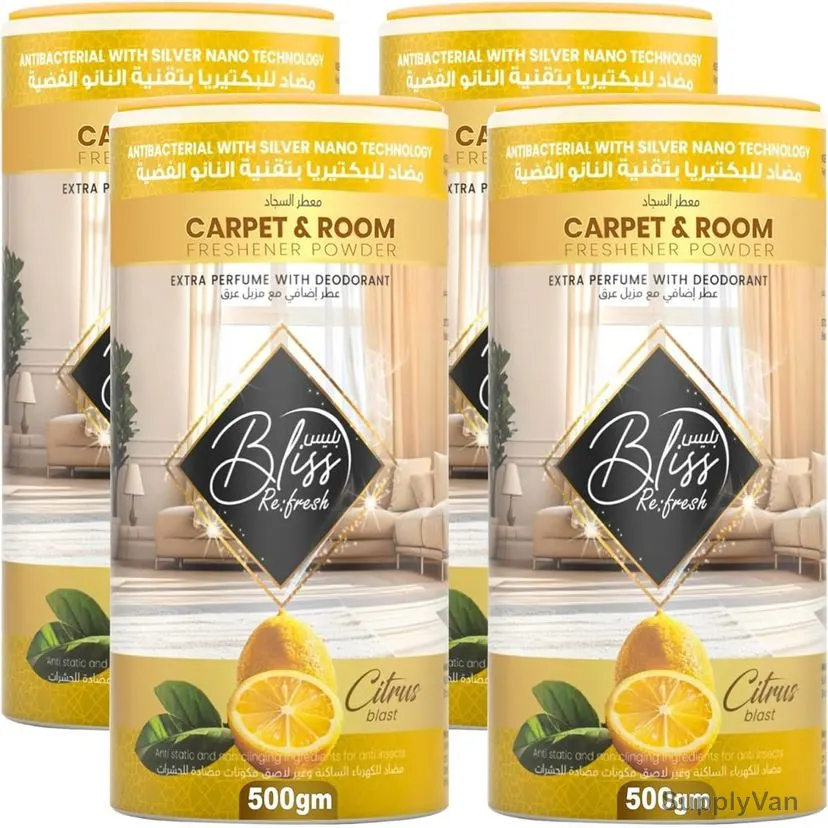 Swish Super Bliss Fresh Carpet Deodorizer and Room Freshener Powder, Fresh Citrus, 500GM, 4 Pcs/Pack — image 1