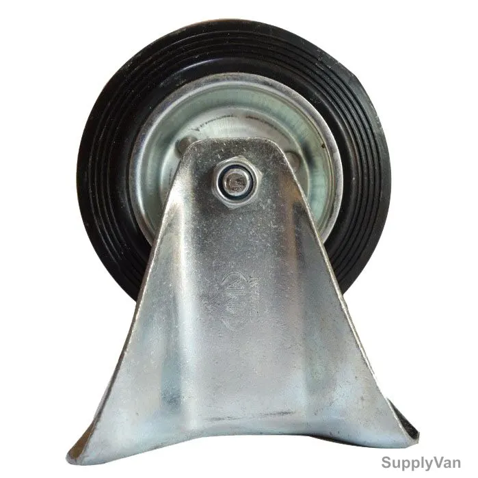 Fix Plate Caster Wheel W/O Brake, Rubber, 6 Inch