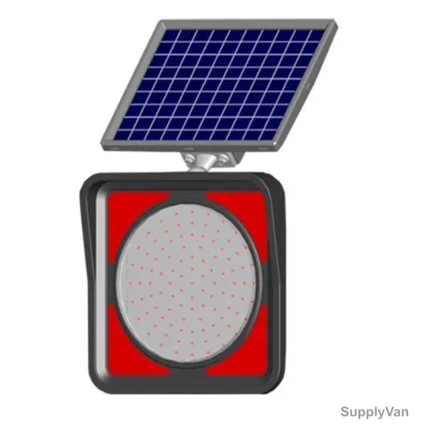 LED Solar Flashing Street Light, 11852FLK, 400x400MM, Red