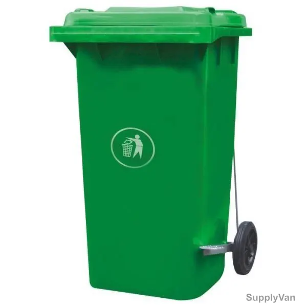Garbage Bin With Side Pedal, 240 Ltrs, Green