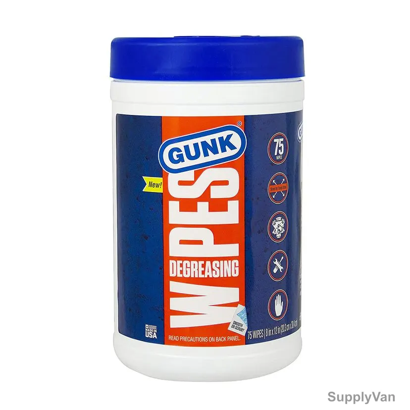 Gunk Engine Degreasing Wipes, EDW75, Citrus, 8 x 12 Inch Sheet Size, 75 Pcs/Pack
