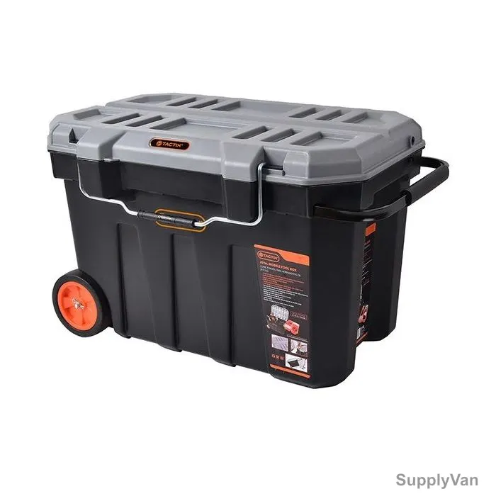Tactix Mobile Tool Box With Wheel, TTX-320314, 29 Inch Length, Black/Grey