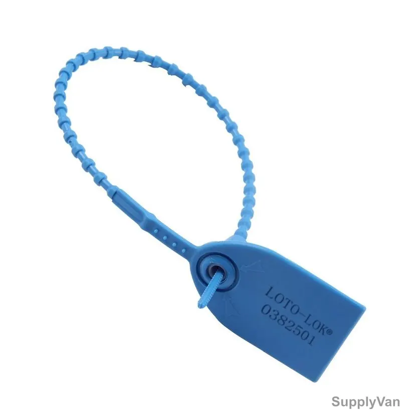 Loto-Lok Security Seal, PS-Q300-RB, Polypropylene, 280MM, Royal Blue, 50 Pcs/Pack
