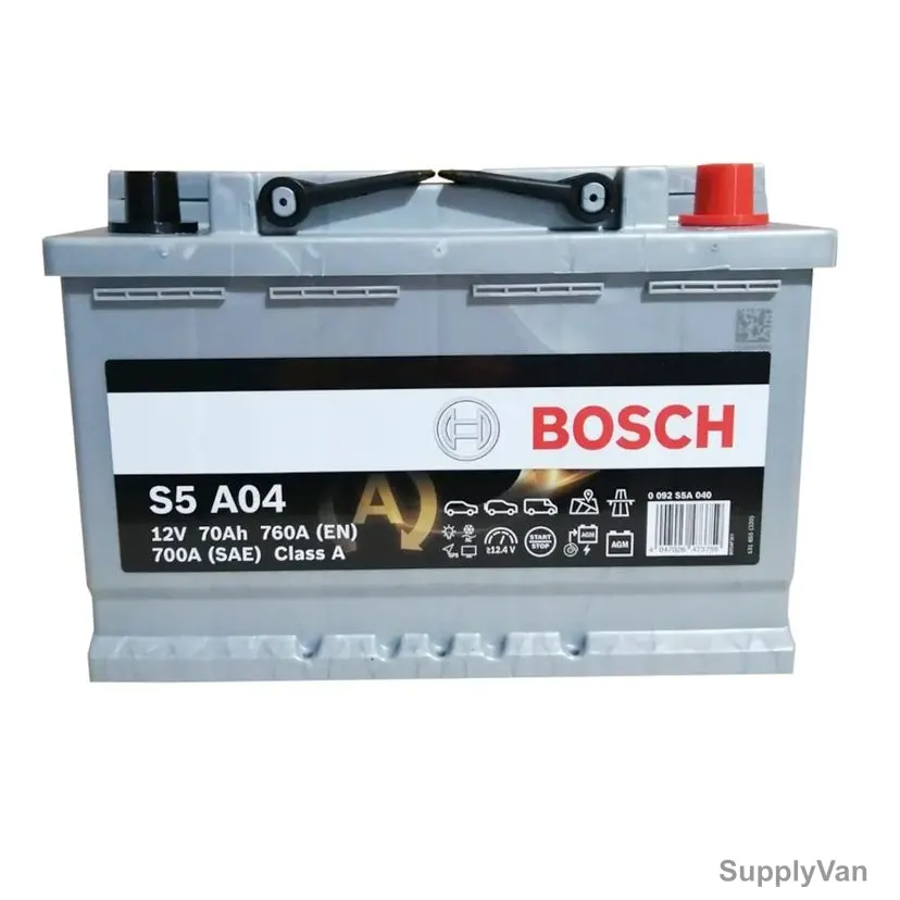 Bosch S5 A04 Starter Battery, 0092S5A040, 12V, 70Ah, 760A
