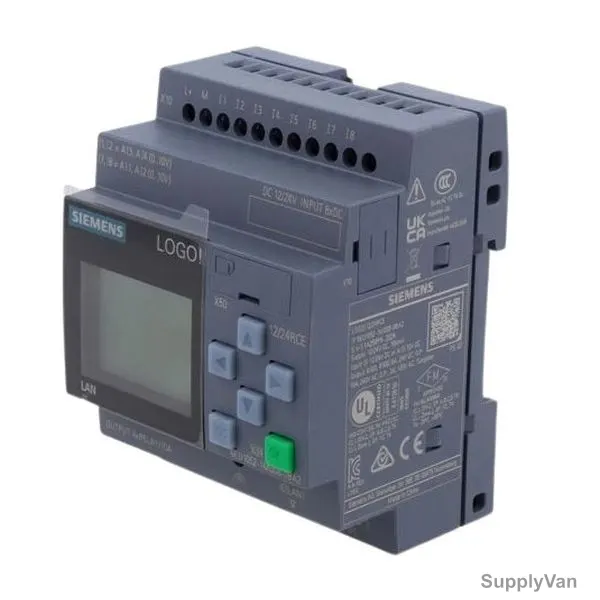 Siemens LOGO 12/24RCE Logic Module With Display, 6ED1052-1MD08-0BA2, IP20, 12VDC/24VDC, 10A