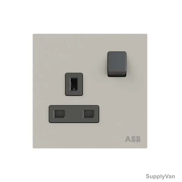 ABB Double Pole Switched Socket, AM23786-DU, Millenium, 1 Gang, 2P, 13A, Dune Sand — image 1