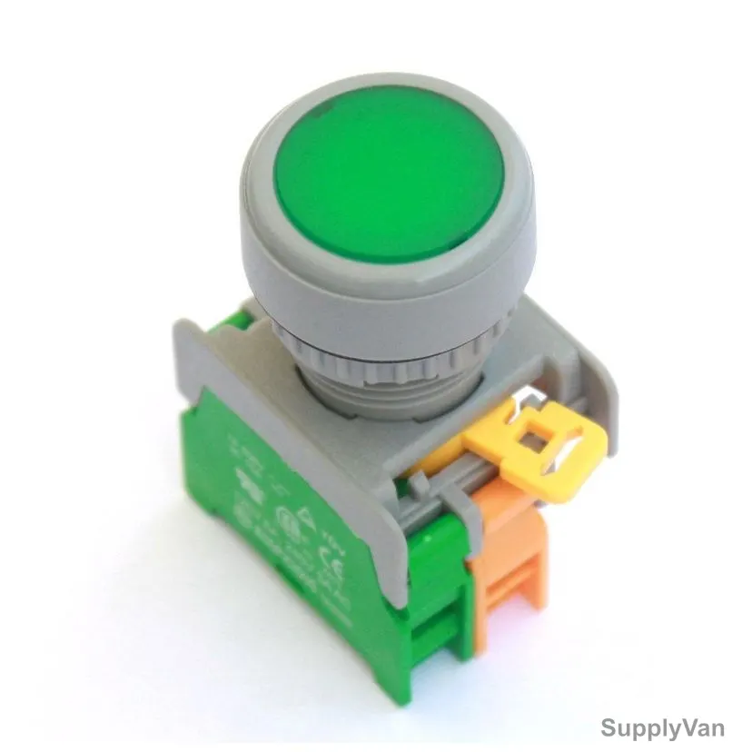 Auspicious Latching Type Illuminated Push Button Switch, GPFL-LXB, Flat Head, 220V, 22MM, Green