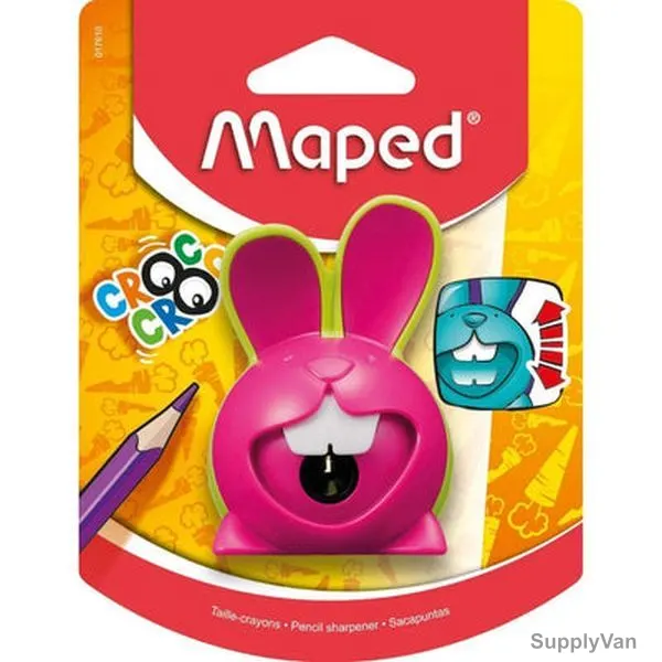 Maped Croc-Croc Innovation Pencil Sharpener, MD-017610, 1 Hole, Pink