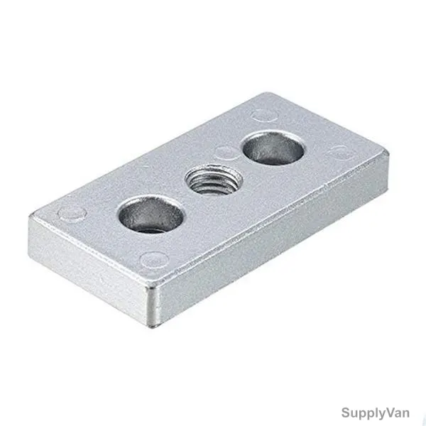 Extrusion Connecting Face Plate, 40 Series, 3 Hole, Aluminium, M16, PK2