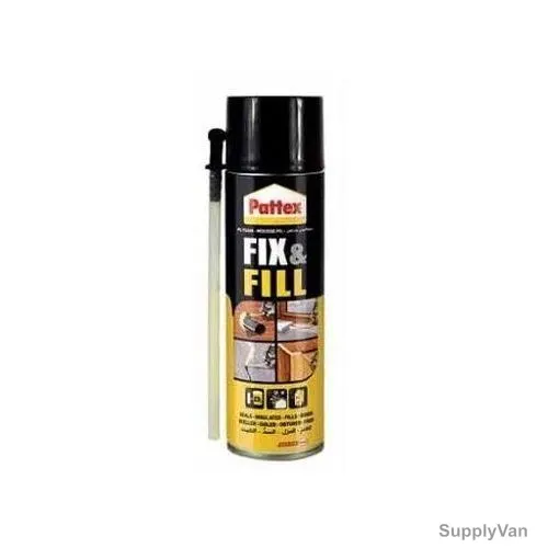 Pattex Fix and Fill PU Foam, 1555588, 750ML, Dark Brown, 12 Pcs/Pack