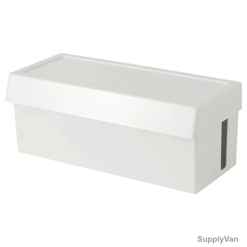 Cable Management Box With, ABS Plastic, 13CM Height x 32CM Width x 14CM Depth, White