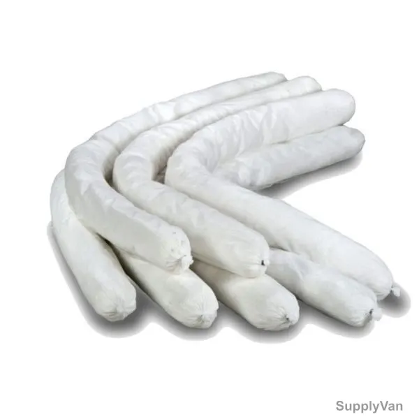 Dsorb Absorbent Socks, WS1, Polypropylene, 7.5CM Width x 1.20 Mtrs Length, White, 20 Pcs/Pack