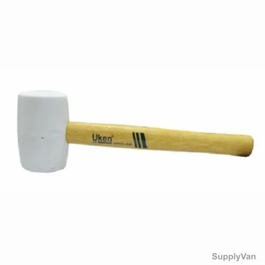 Uken Rubber Hammer, UH19108, Rubber, Wood, 8oz Head, White