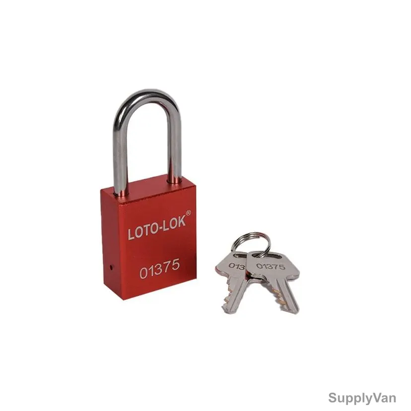Loto-Lok Lockout Padlock, PD-ALRDKDS38, Aluminium and Stainless Steel, 38 x 6MM, Red
