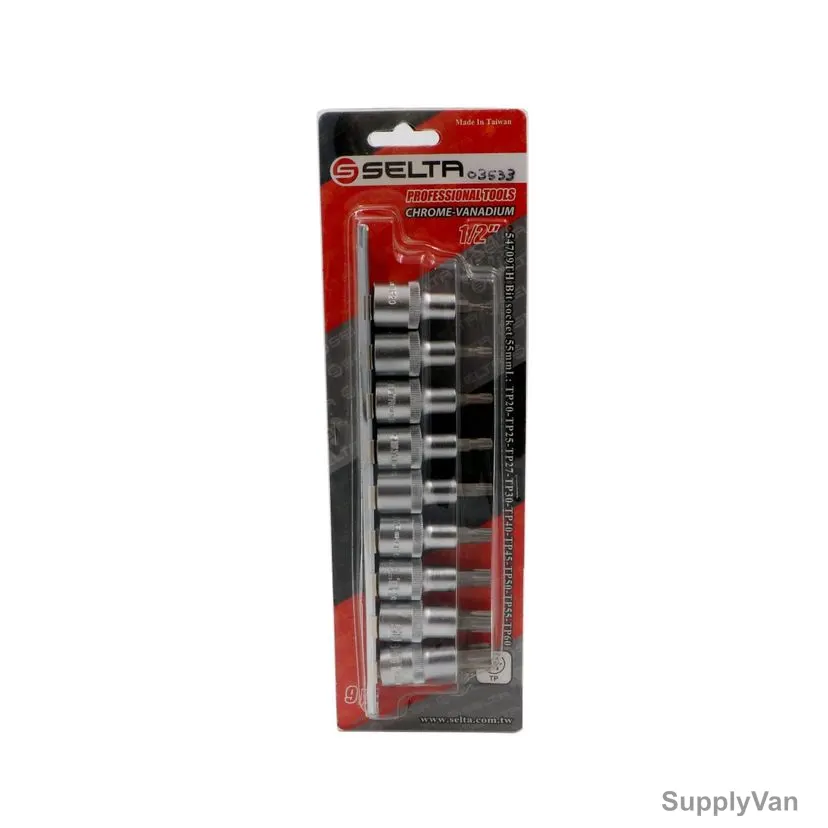 Selta Torx Bit Socket Set, MC14-TOR9, 1/2 Inch, 9 Pcs/Set