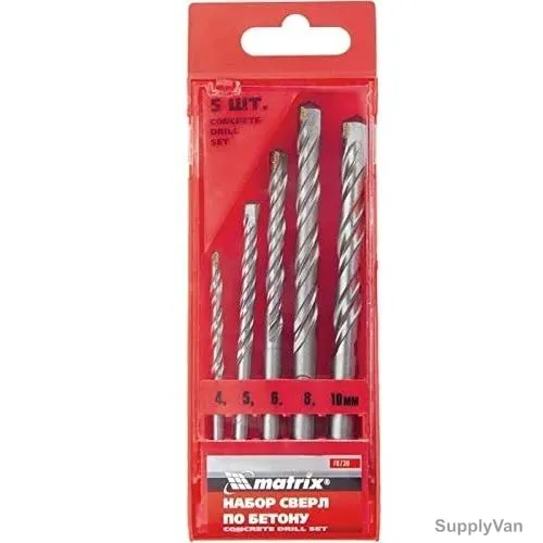 Mtx Drill Bit Set For Concrete, 707309, Steel, 4-10MM, 5 Pcs/Set