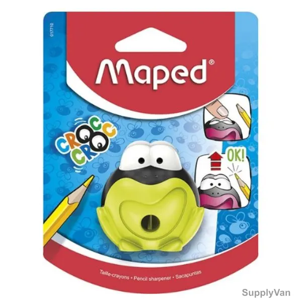 Maped Croc-Croc Signal Pencil Sharpener, MD-017710, 1 Hole, Green