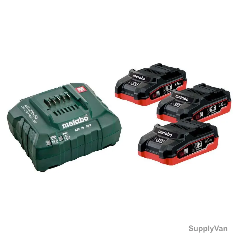 Metabo Cordless Tool Battery Set, 685101000, 18V, 3 x 3.5Ah Battery