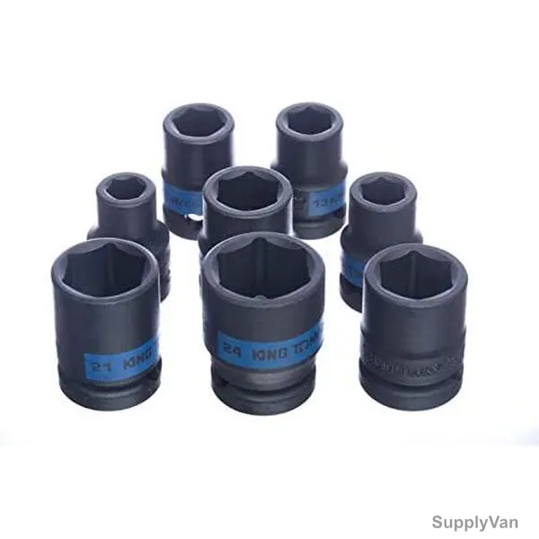 Kingtony Impact Socket Set, 4408MP, 1/2 Inch Drive, 8 Pcs/Set