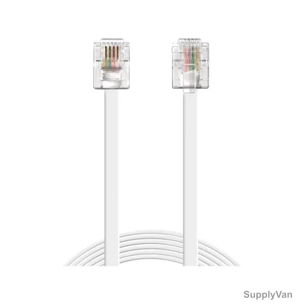 RJ11 to RJ11 Telephone Cable, 5Mtrs, White