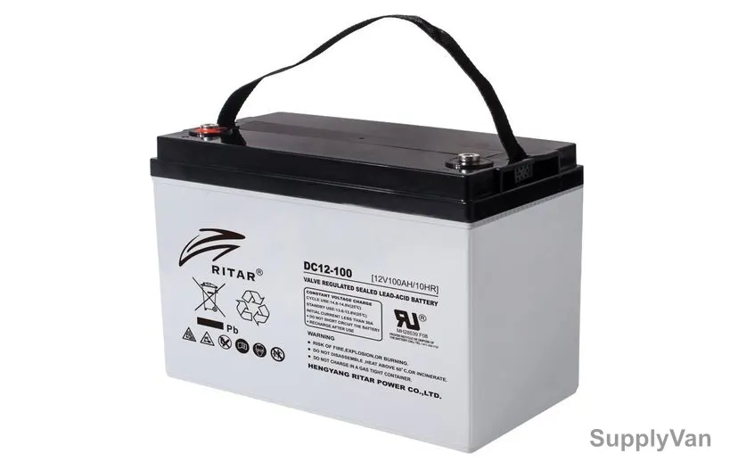Ritar Energy Storage Battery, DC12-100, 100Ah, 12VDC, 6 Cells