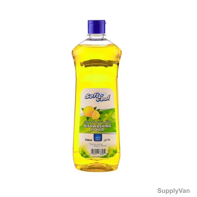 Soft n Cool Dishwashing Liquid, Lemon, 750ML, 12 Pcs/Pack — image 1