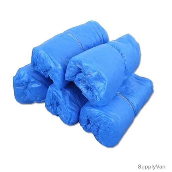 Waterproof Disposable Shoes Cover, Polyethylene, 18 x 46cm, Blue, 100 Pcs/Pack — image 1