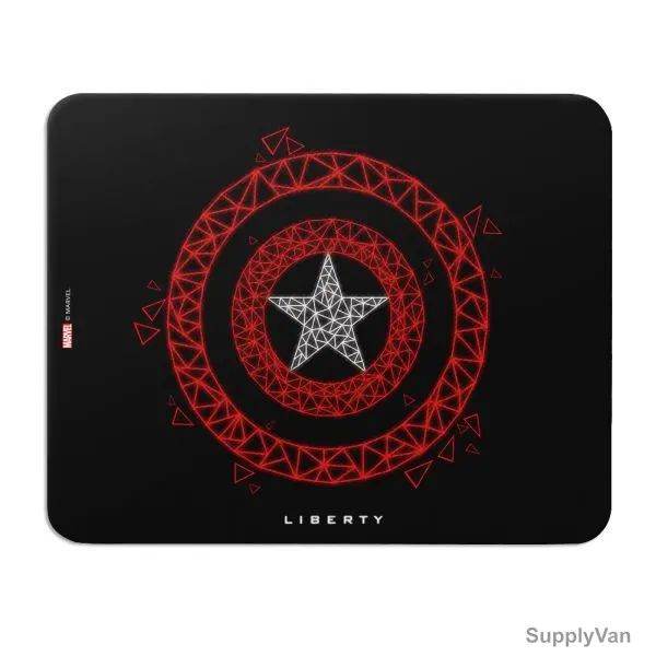 Wackylicious Shield Light Mouse Pad, 689-410-95, PU Leather, 18 x 21CM, Black/Red — image 1