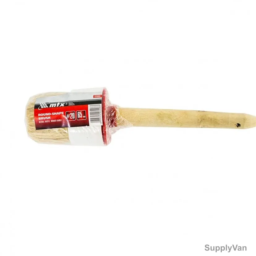 Mtx Round Paint Brush With Wooden/Plastic Handle, 820909, No. 20, Natural Bristle, 65MM — image 1