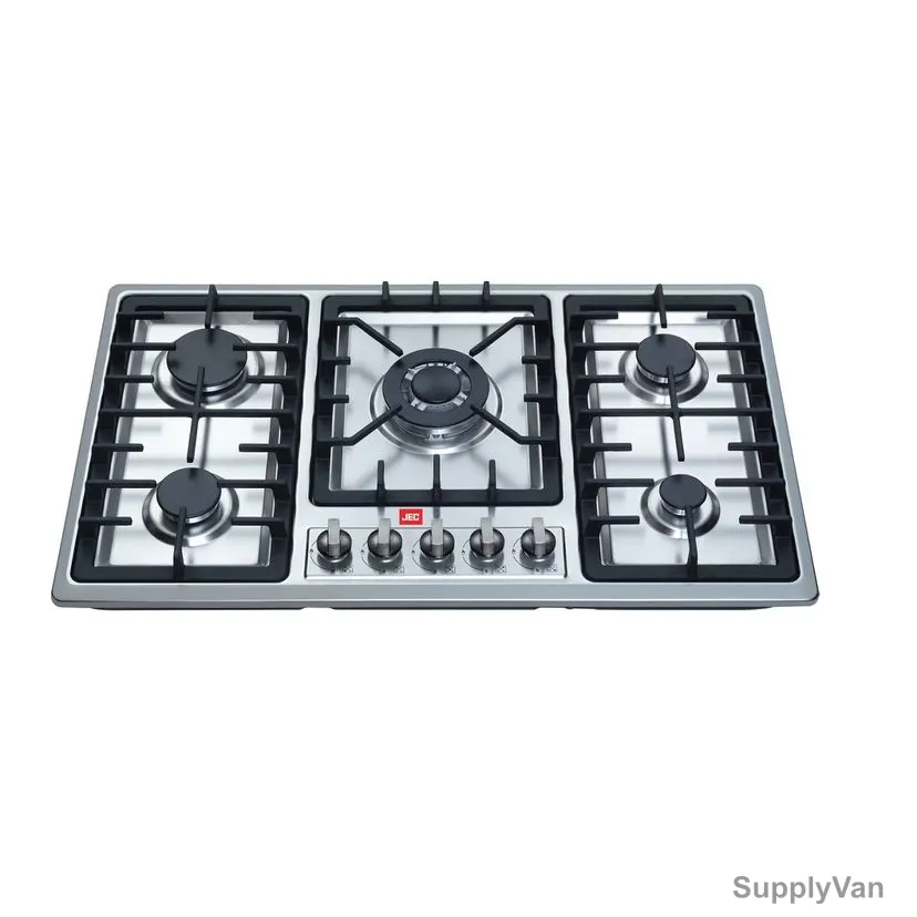 Jec Automatic Gas Cooker, GC-5817, 5 Burner, Silver/Black