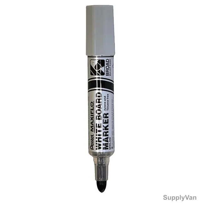 Pentel White Board Marker, PE-MWL5W-AX, Maxiflo, 8.0MM, Black, 12 Pcs/Pack