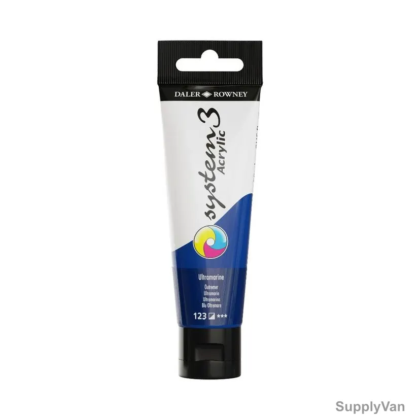 Daler Rowney System3 Acrylic Paint, 129059123, 59ml, 123 Ultramarine