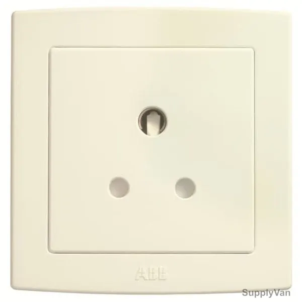 ABB Round Pin Unswitched Socket, AC210-82, Concept BS, 1 Gang, 250V, 5A, Ivory White