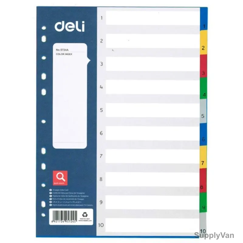Deli Sheet Divider, E5724A, A4, 10 Sheets