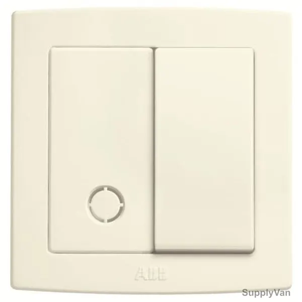 ABB DP Switch With 'ON' Mark and Flex Outlet, AC120-82, Concept BS, 1 Gang, 1 Way, 250V, 20A, Ivory White
