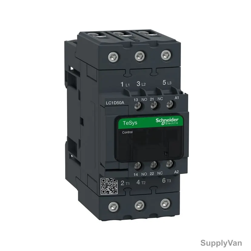 Schneider Contactor, LC1D50AM7, TeSys Deca, 690VAC, 3 Poles, 50A