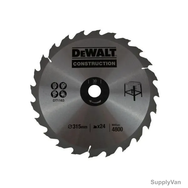 Dewalt Circular Saw Blade, DT1163-QZ, 315x30MM, 24 Teeth