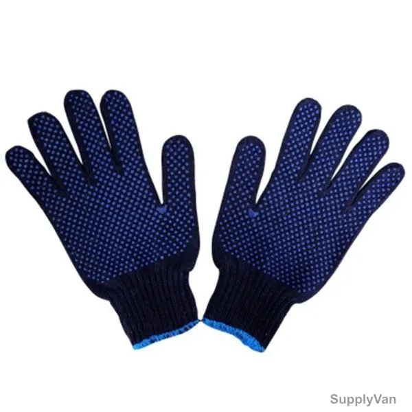 Double Side Dotted Gloves, BDD, Free Size, Blue, PK12